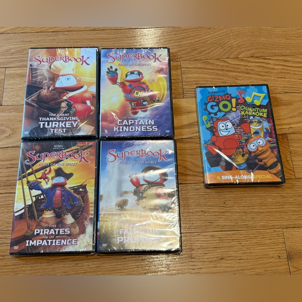 Superbook Christian DVDs new sealed and bonus Gizmo DVD 5 DVDs